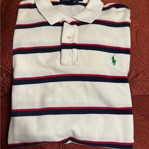 Polo by Ralph Lauren White Shirt with Red and Blue Stripes